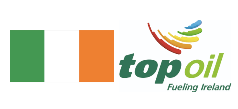 Irish flag and top oil logo